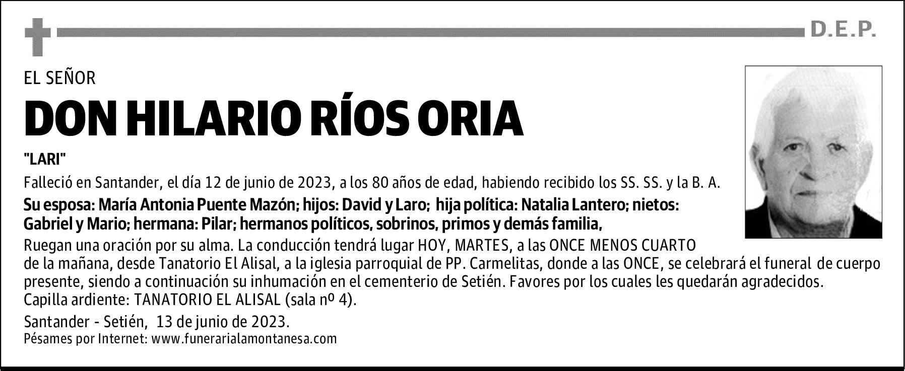DON HILARIO RÍOS ORIA
