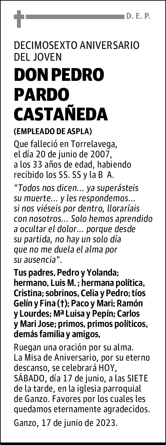 DON PEDRO PARDO CASTAÑEDA