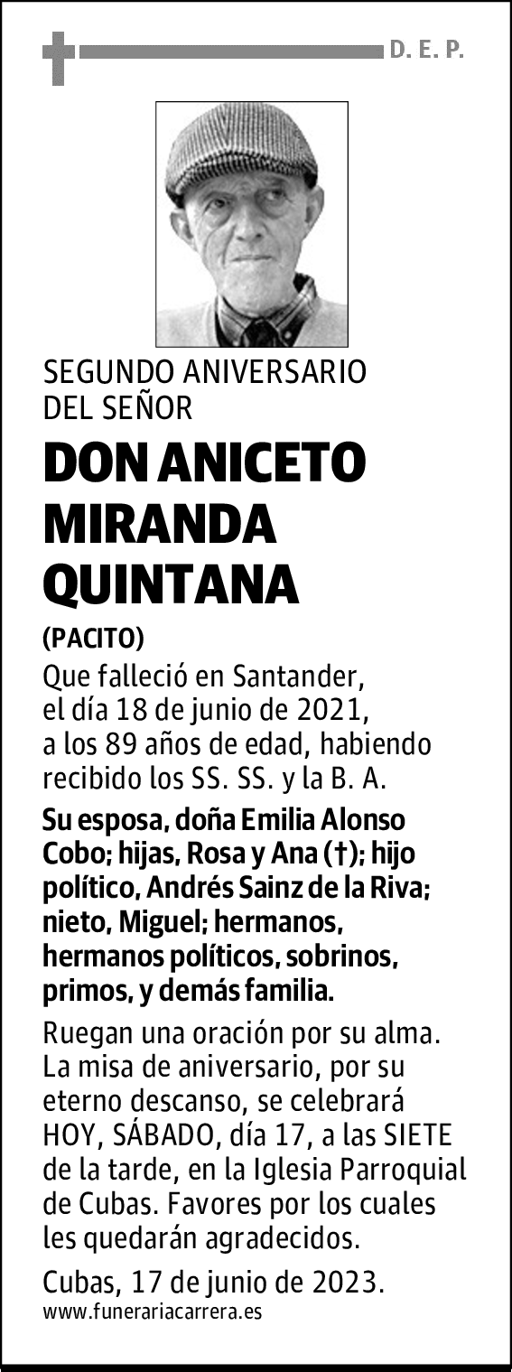 DON ANICETO MIRANDA QUINTANA