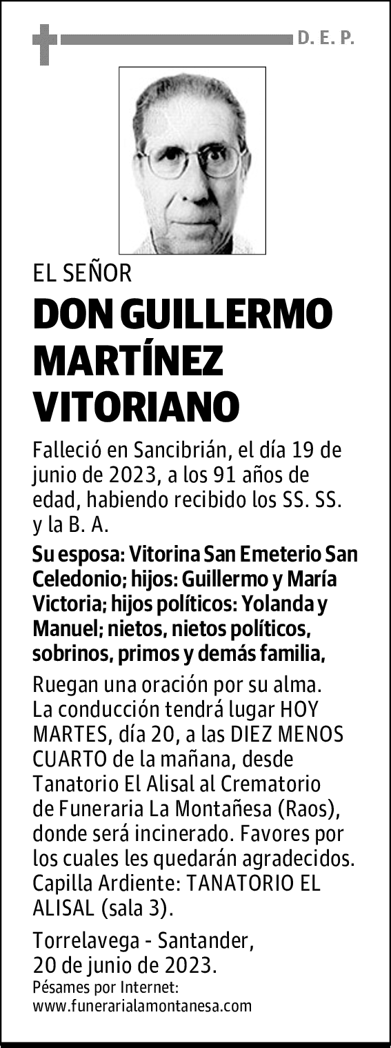 DON GUILLERMO MARTÍNEZ VITORIANO
