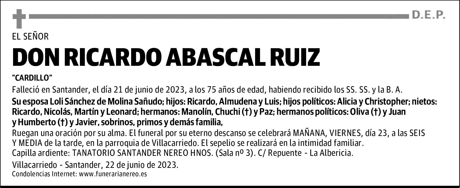 DON RICARDO ABASCAL RUIZ