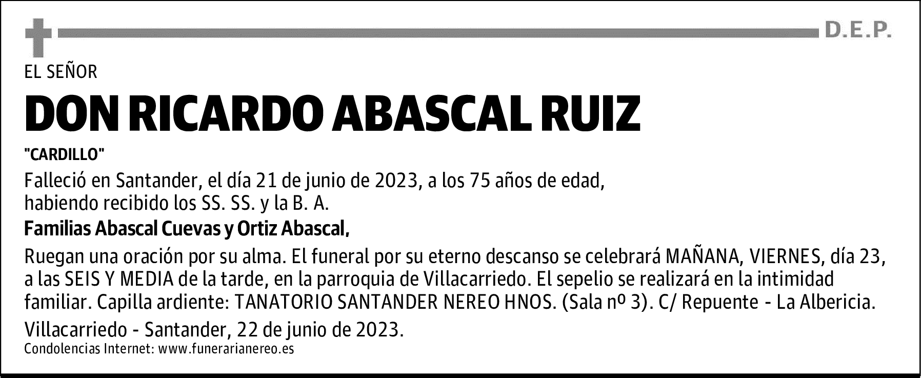 DON RICARDO ABASCAL RUIZ