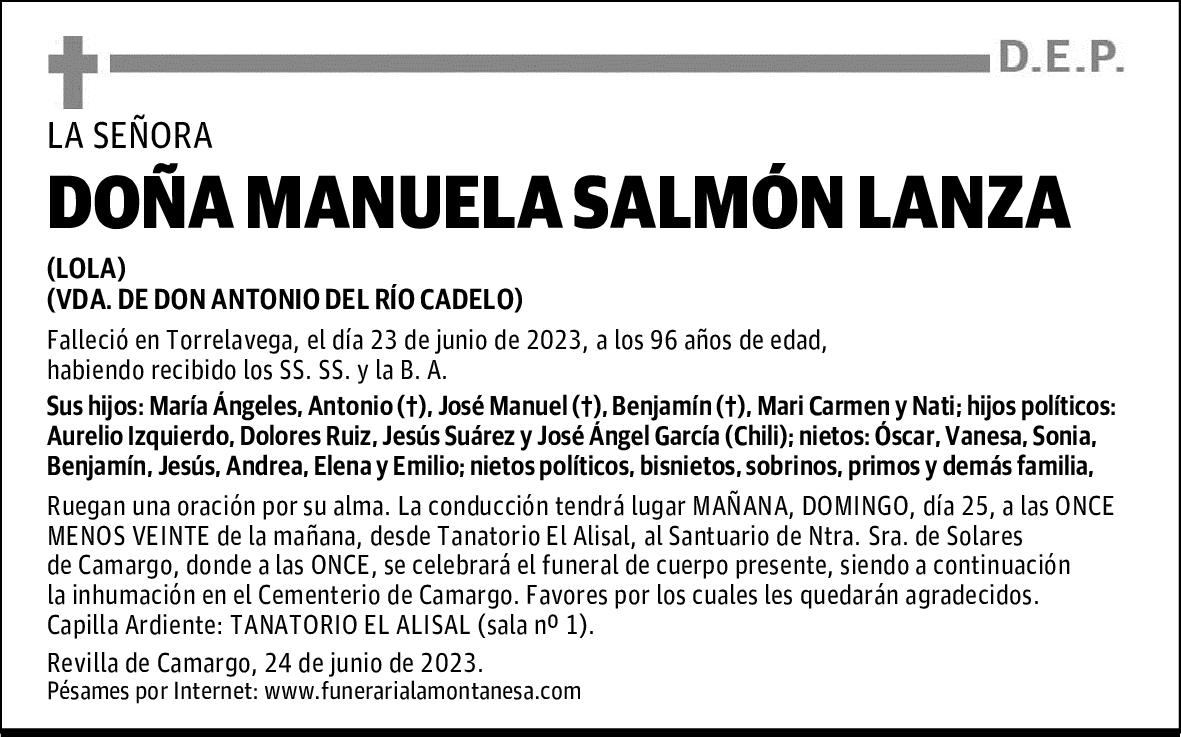 DOÑA MANUELA SALMÓN LANZA