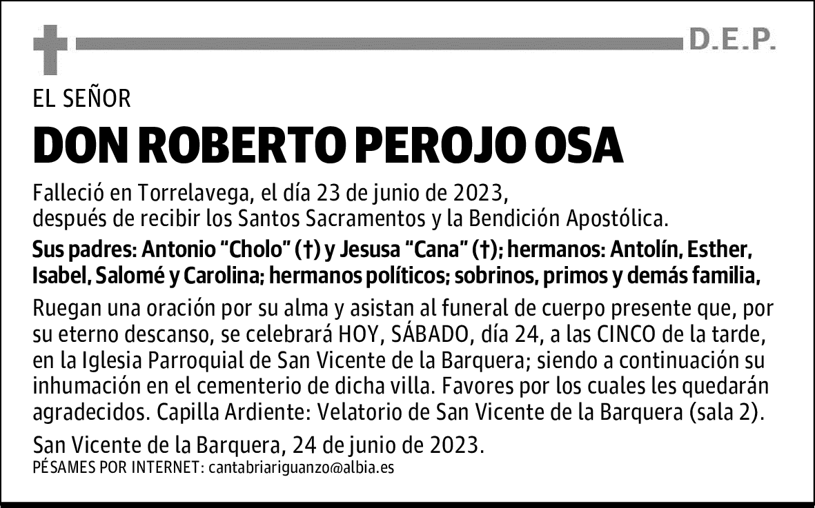 DON ROBERTO PEROJO OSA