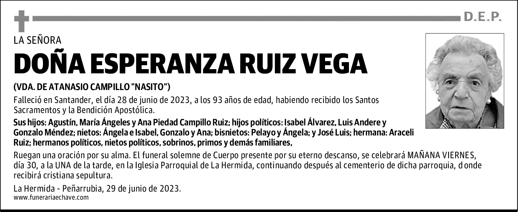 DOÑA ESPERANZA RUIZ VEGA