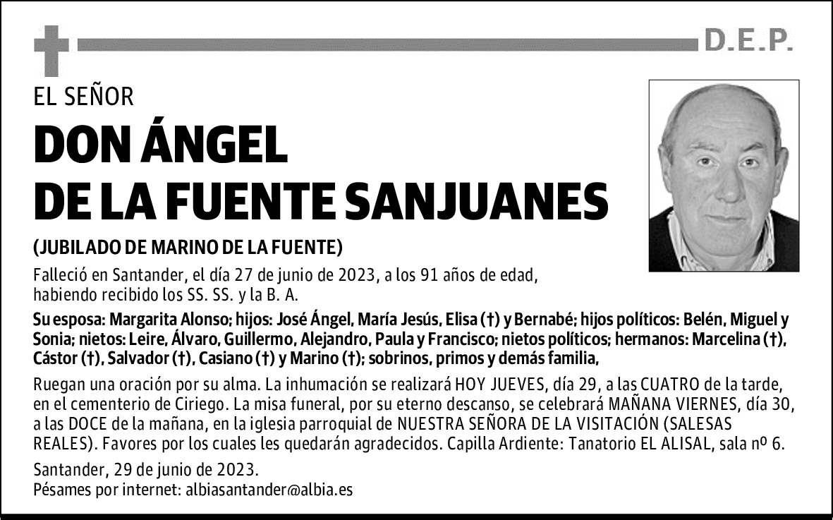 DON ÁNGEL DE LA FUENTE SANJUANES