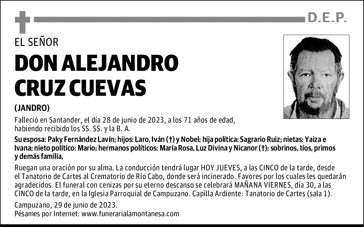 DON ALEJANDRO CRUZ CUEVAS