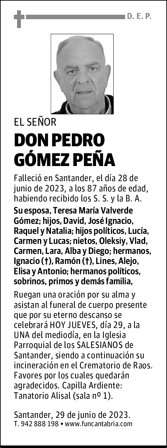 DON PEDRO GÓMEZ PEÑA