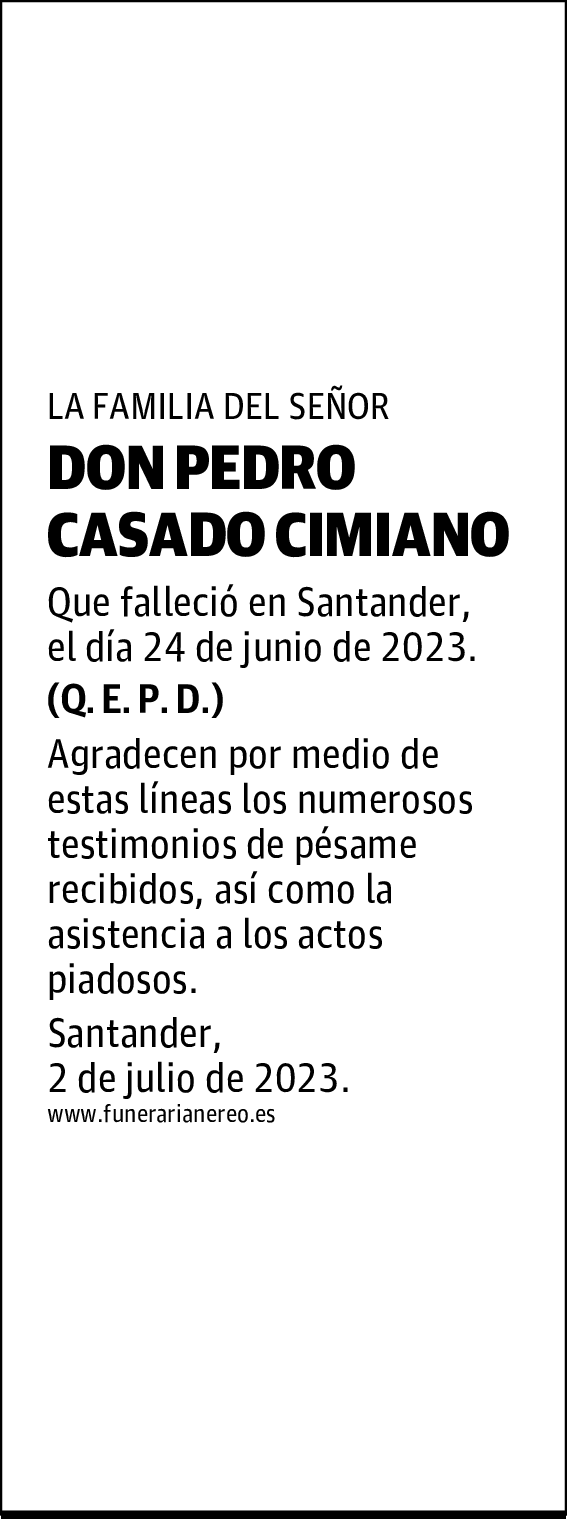 DON PEDRO CASADO CIMIANO
