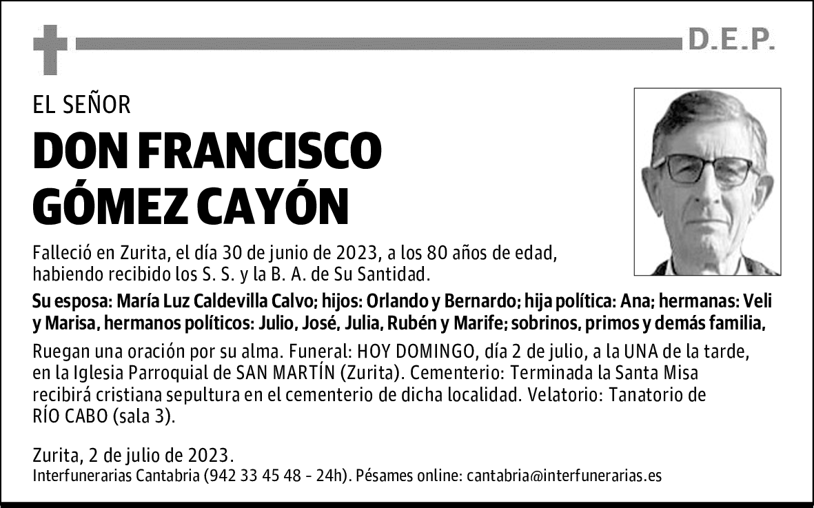 DON FRANCISCO GÓMEZ CAYÓN
