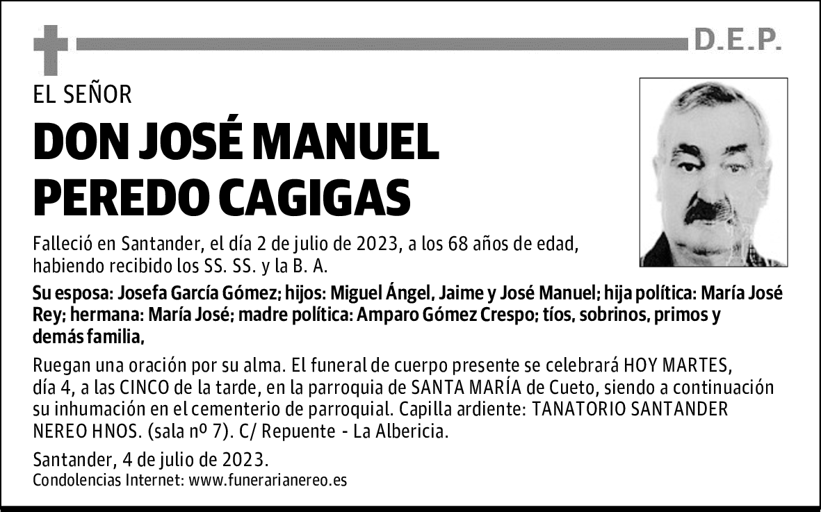 DON JOSÉ MANUEL PEREDO CAGIGAS