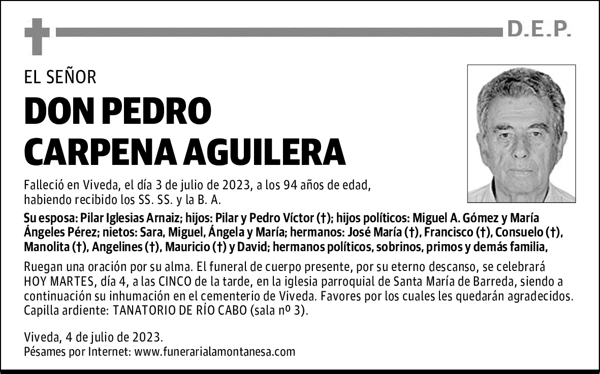 DON PEDRO CARPENA AGUILERA