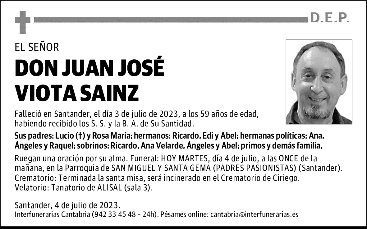 DON JUAN JOSÉ VIOTA SAINZ