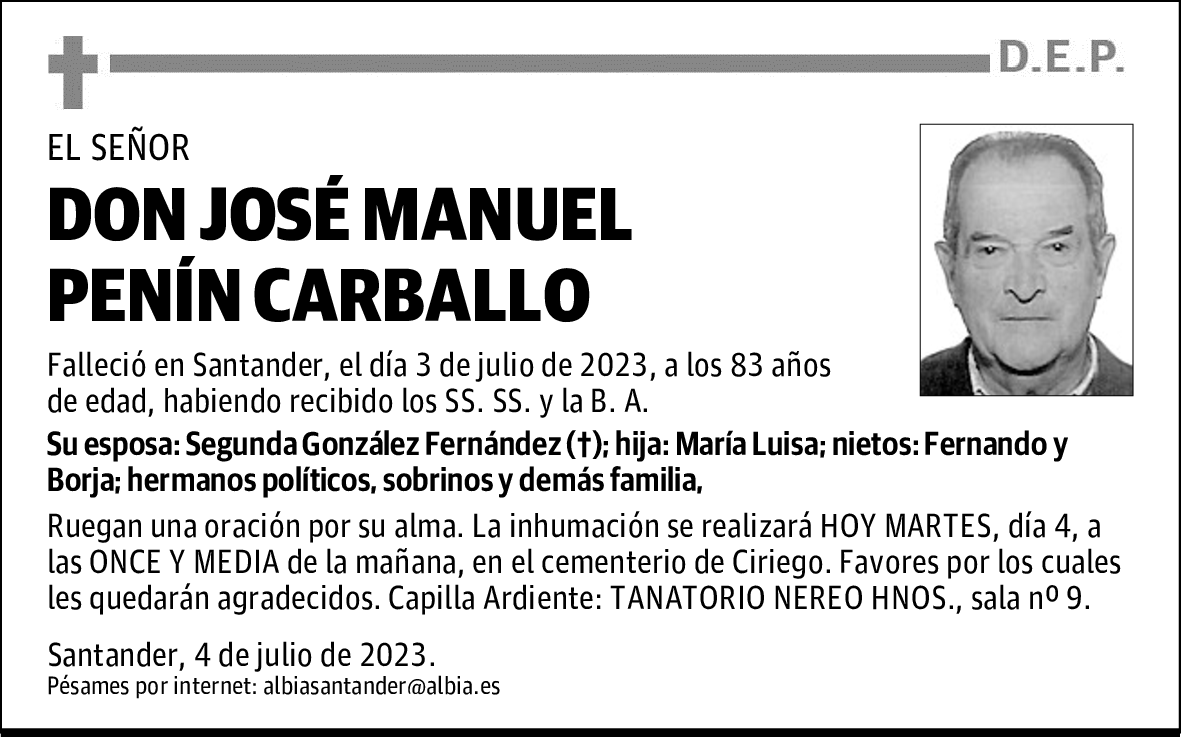 DON JOSÉ MANUEL PENÍN CARBALLO