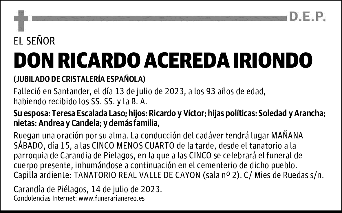 DON RICARDO ACEREDA IRIONDO