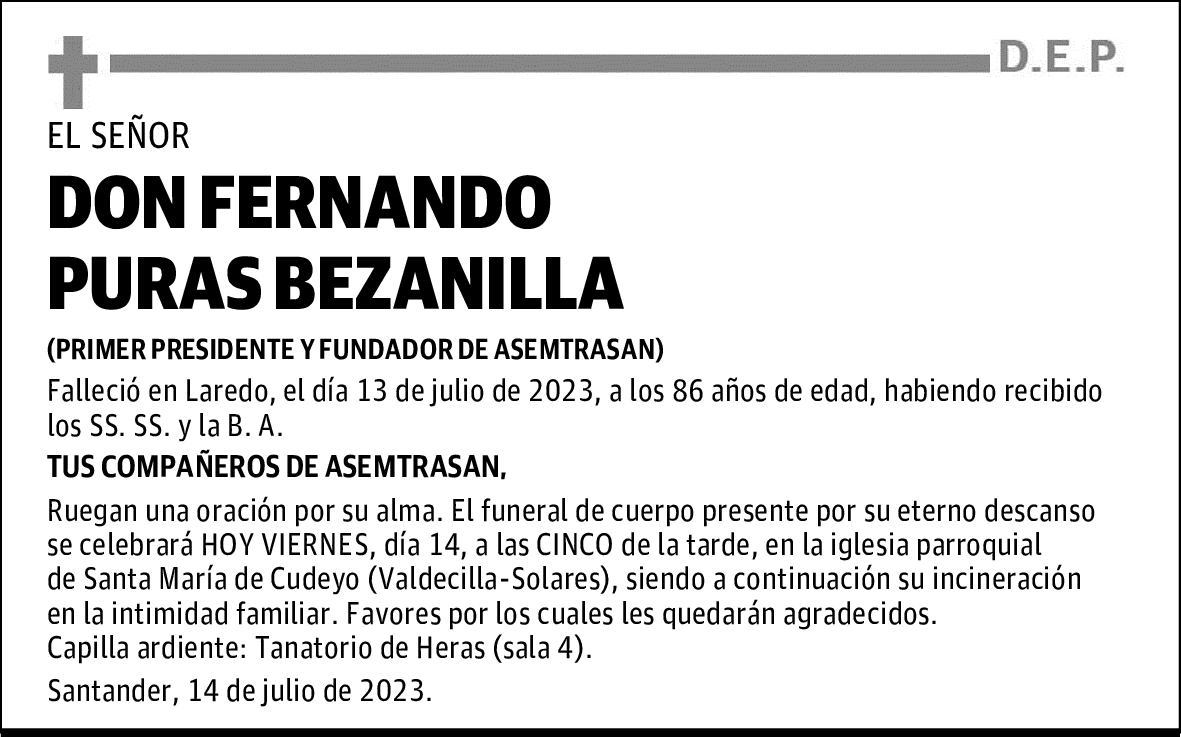 DON FERNANDO PURAS BEZANILLA