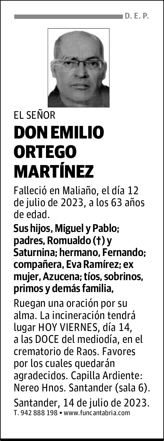 DON EMILIO ORTEGO MARTÍNEZ