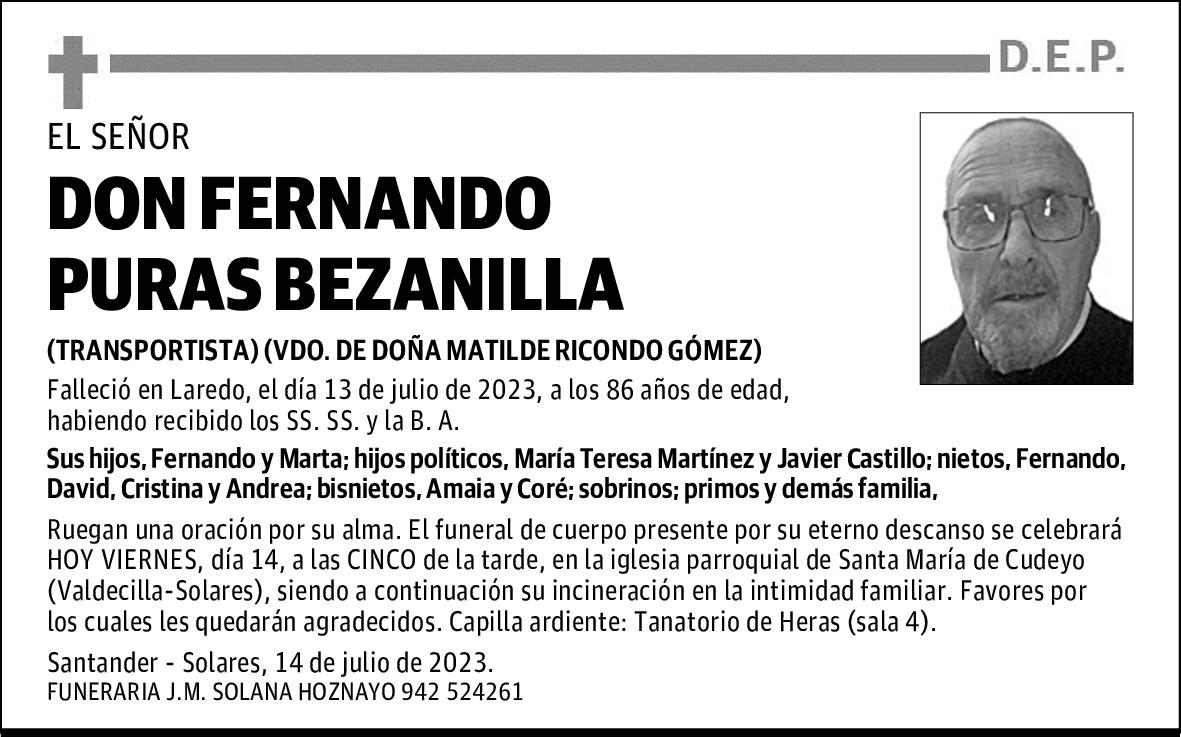 DON FERNANDO PURAS BEZANILLA