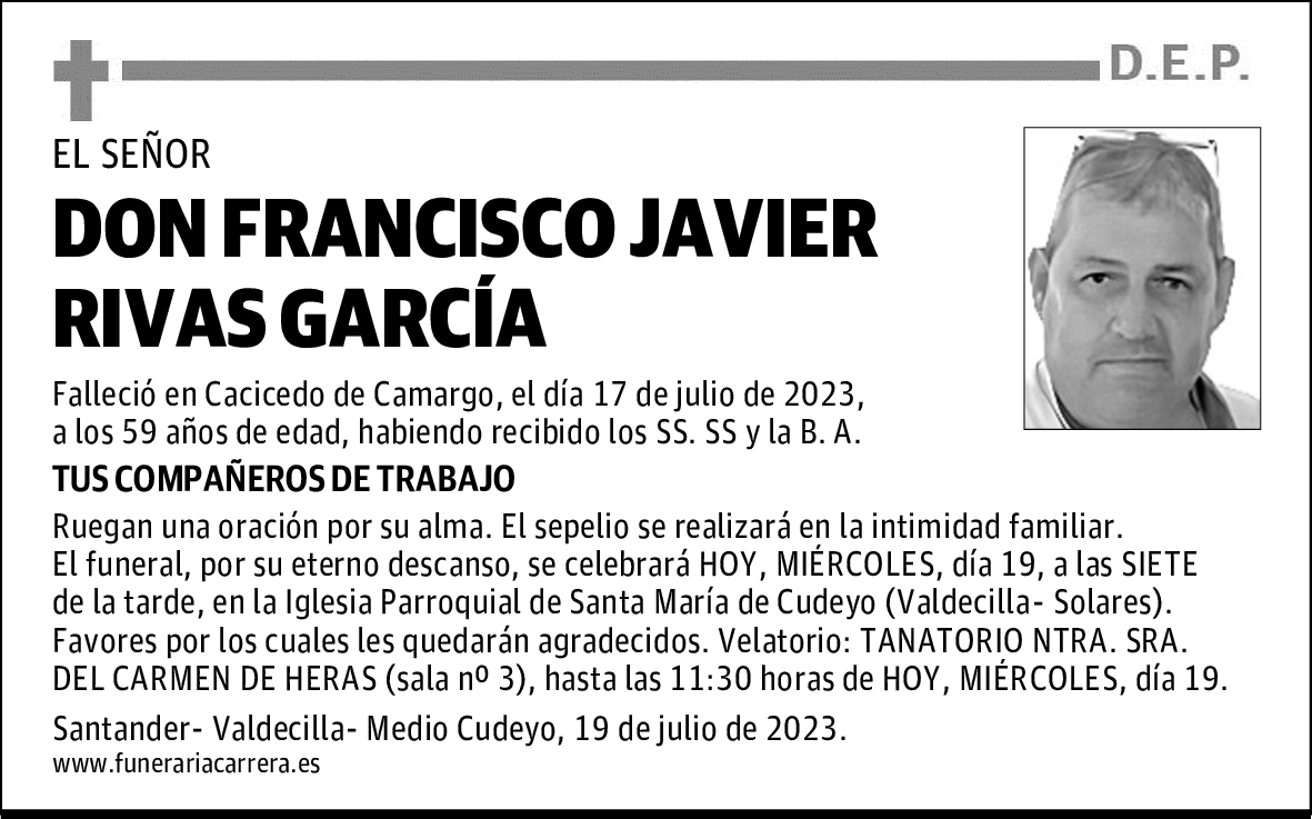 DON FRANCISCO JAVIER RIVAS GARCÍA