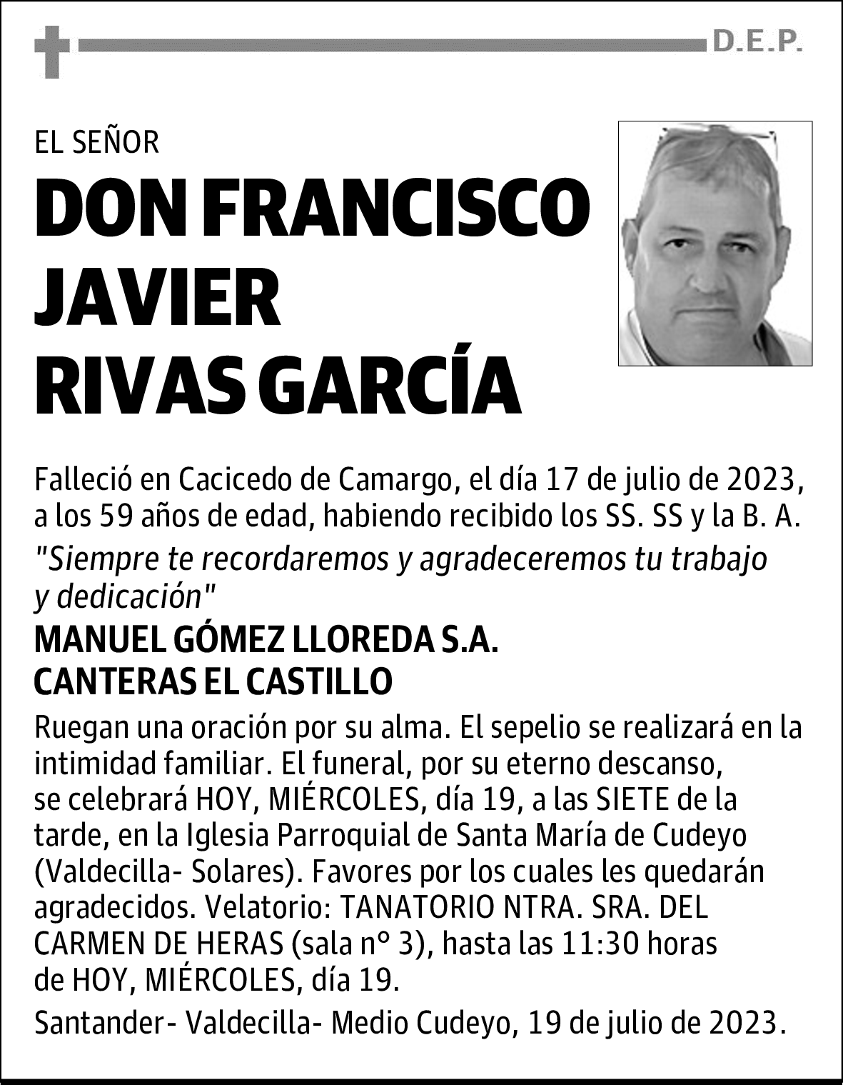 DON FRANCISCO JAVIER RIVAS GARCÍA