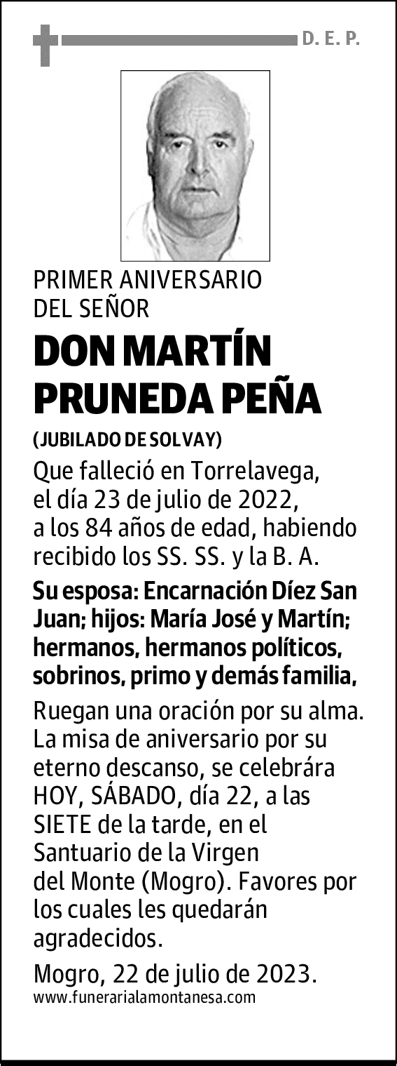 DON MARTÍN PRUNEDA PEÑA