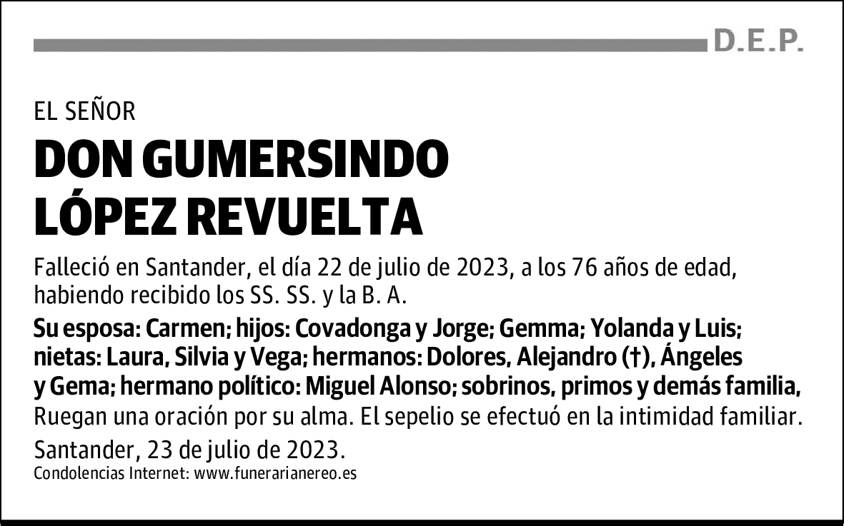 DON GUMERSINDO LÓPEZ REVUELTA