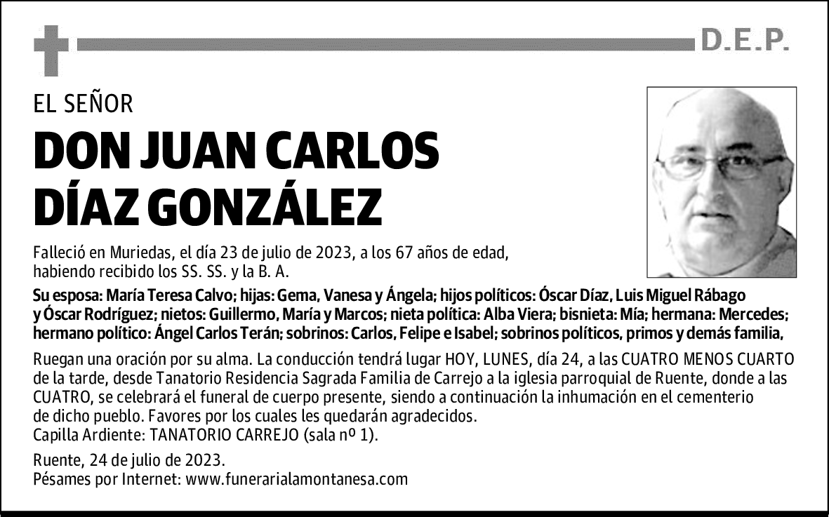 DON JUAN CARLOS DÍAZ GONZÁLEZ