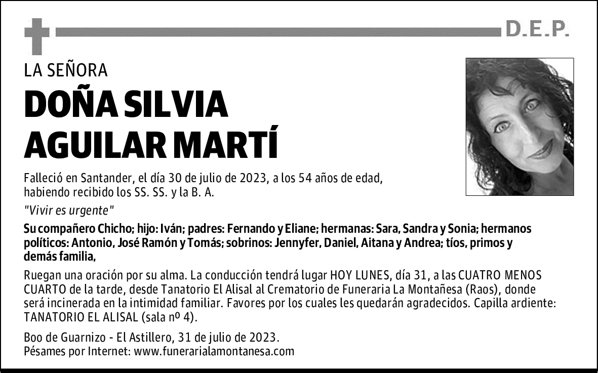 DOÑA SILVIA AGUILAR MARTÍ