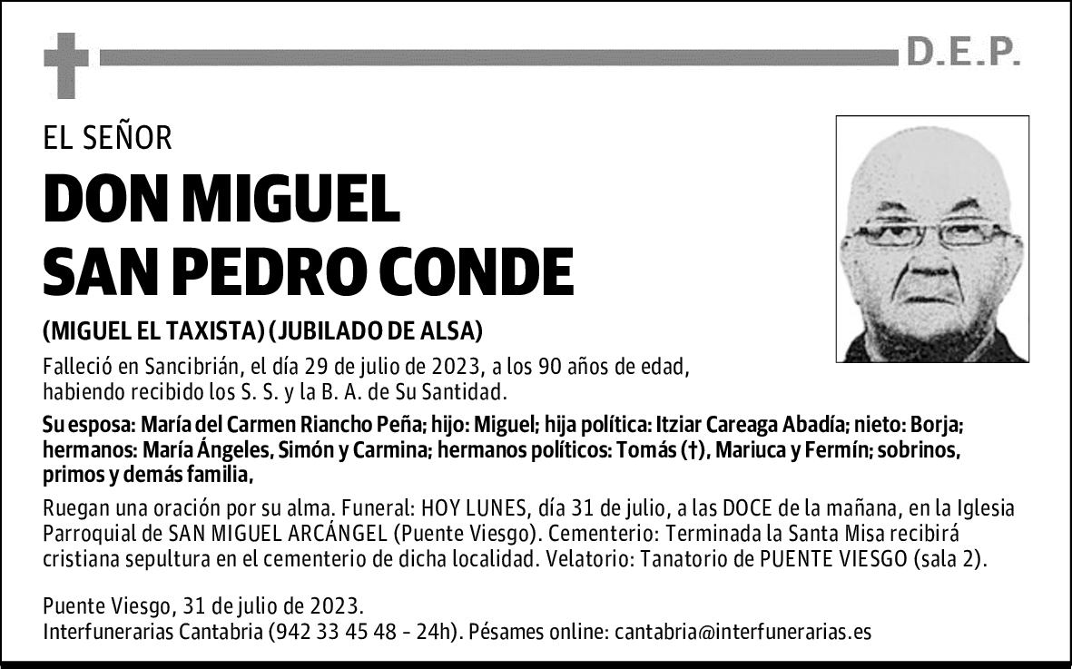 DON MIGUEL SAN PEDRO CONDE