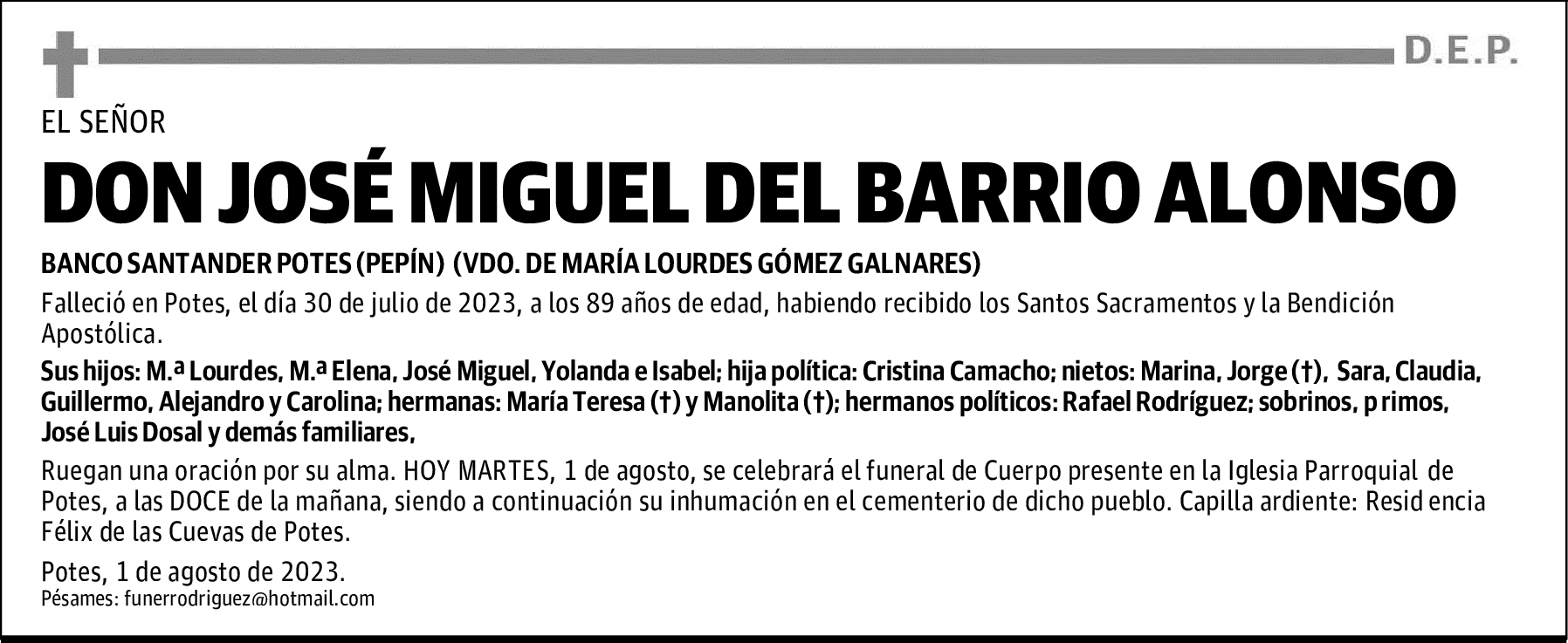 DON JOSÉ MIGUEL DEL BARRIO ALONSO