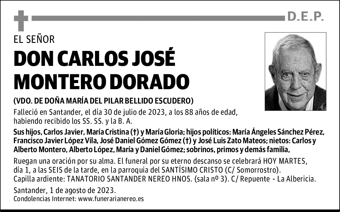 DON CARLOS JOSÉ MONTERO DORADO