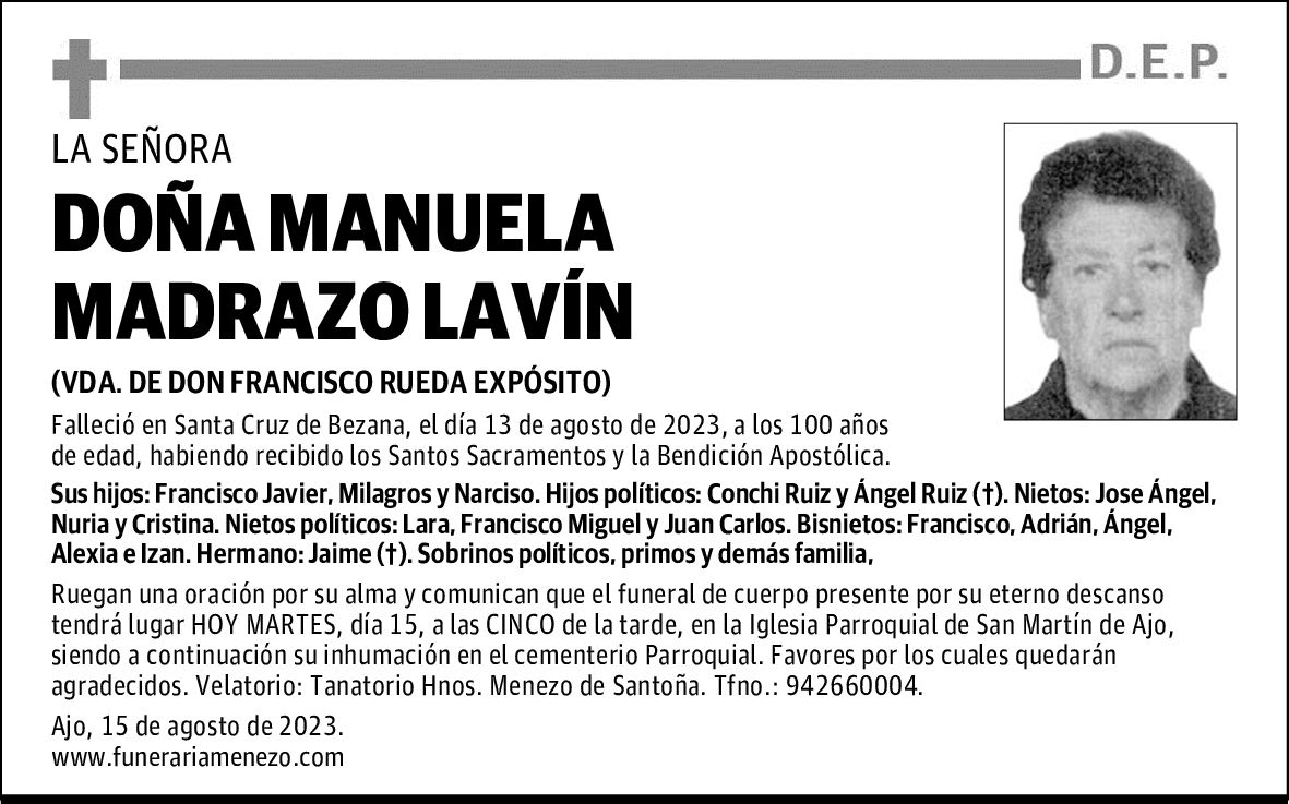 DOÑA MANUELA MADRAZO LAVÍN