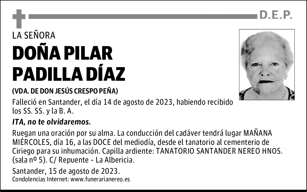 DOÑA PILAR PADILLA DÍAZ