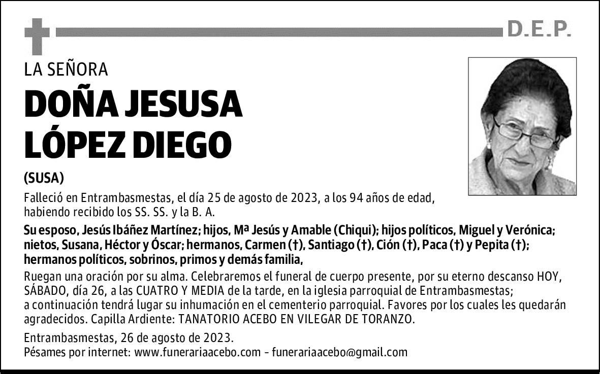 DOÑA JESUSA LÓPEZ DIEGO