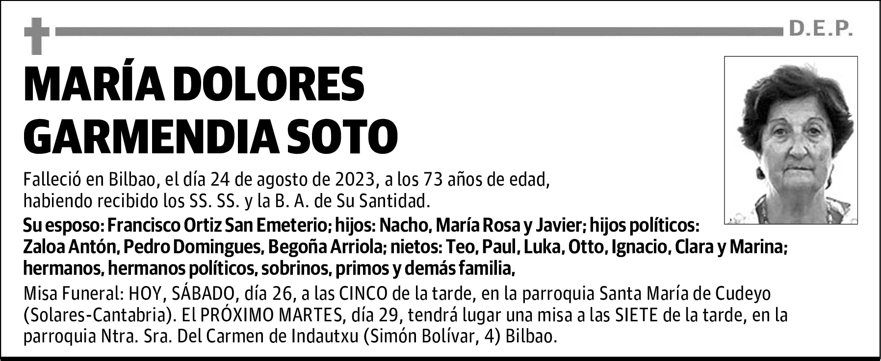 MARÍA DOLORES GARMENDIA SOTO