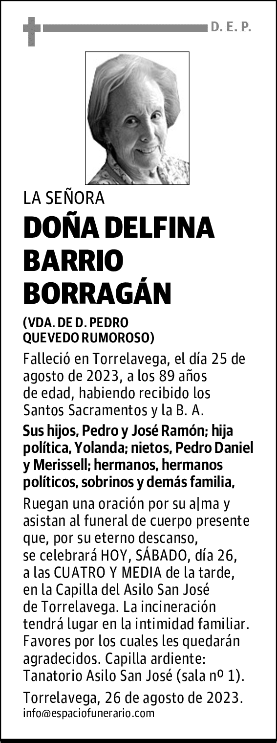 DOÑA DELFINA BARRIO BORRAGÁN