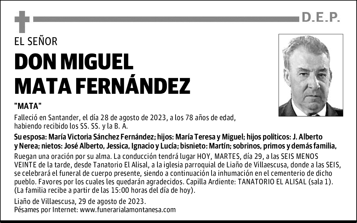 DON MIGUEL MATA FERNÁNDEZ