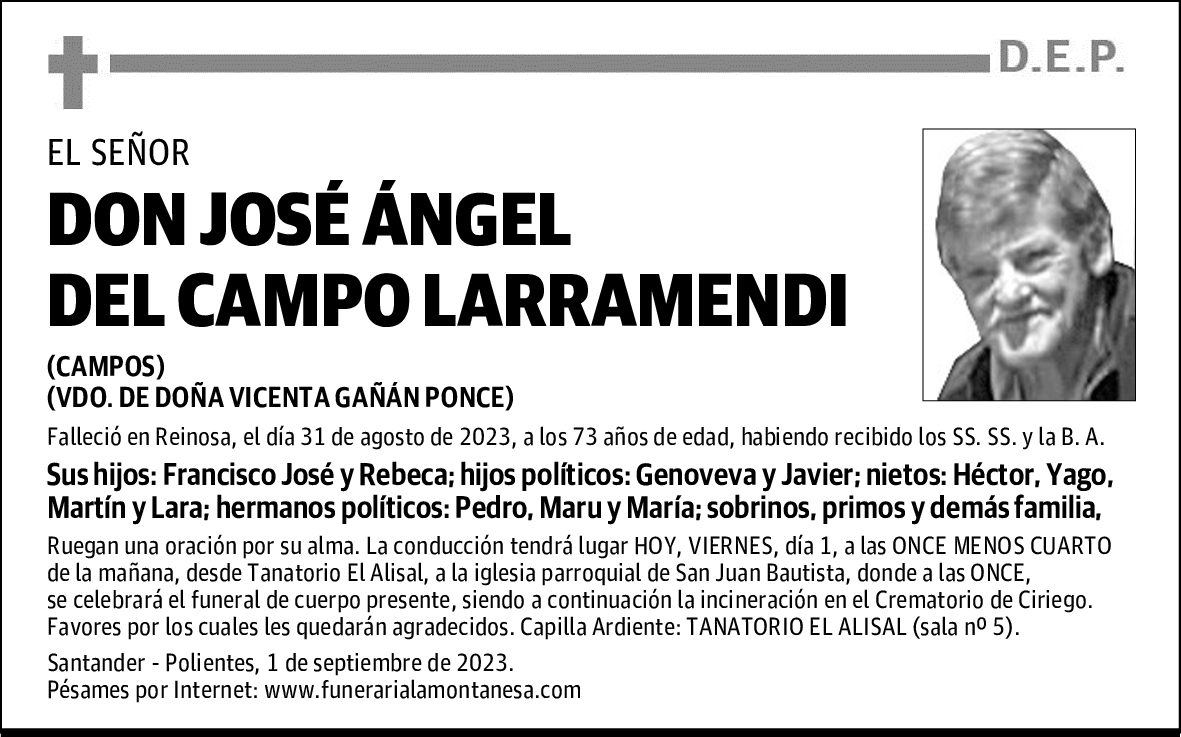 DON JOSÉ ÁNGEL DEL CAMPO LARRAMENDI