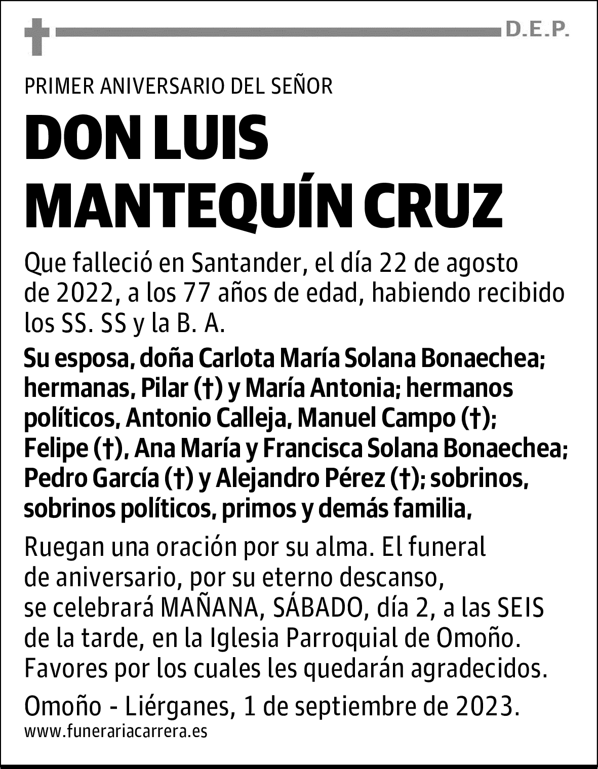 DON LUIS MANTEQUÍN CRUZ