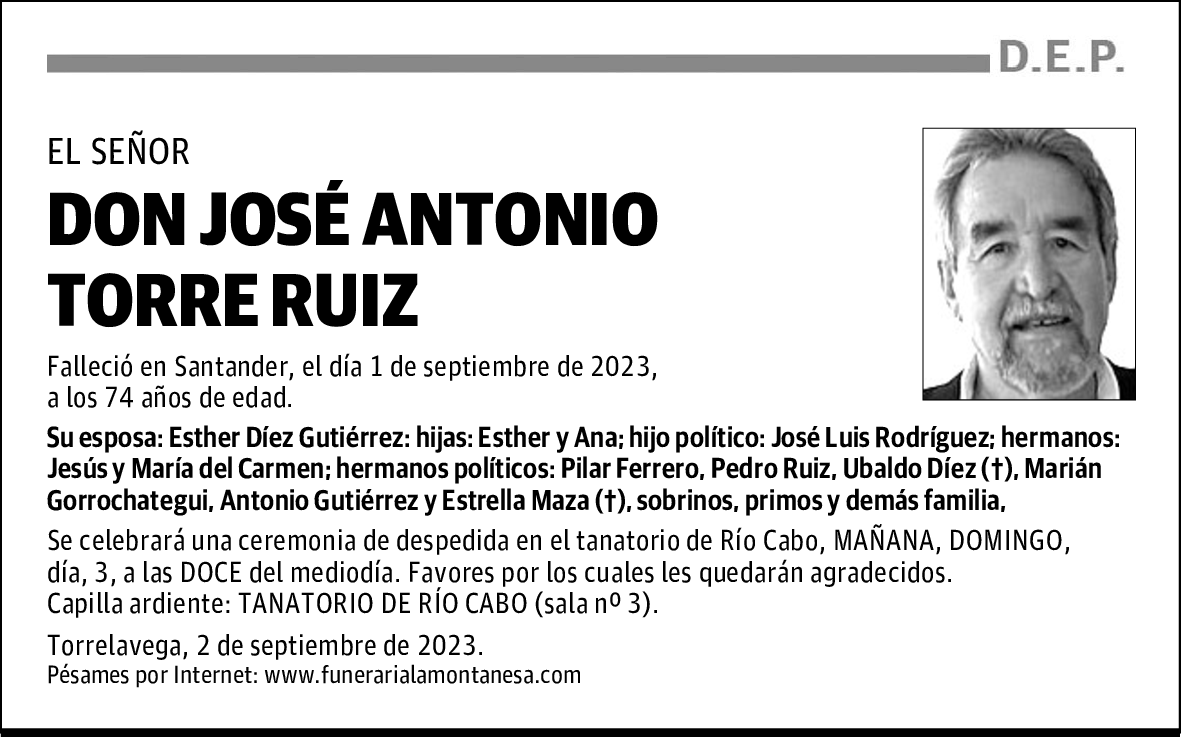 DON JOSÉ ANTONIO TORRE RUIZ