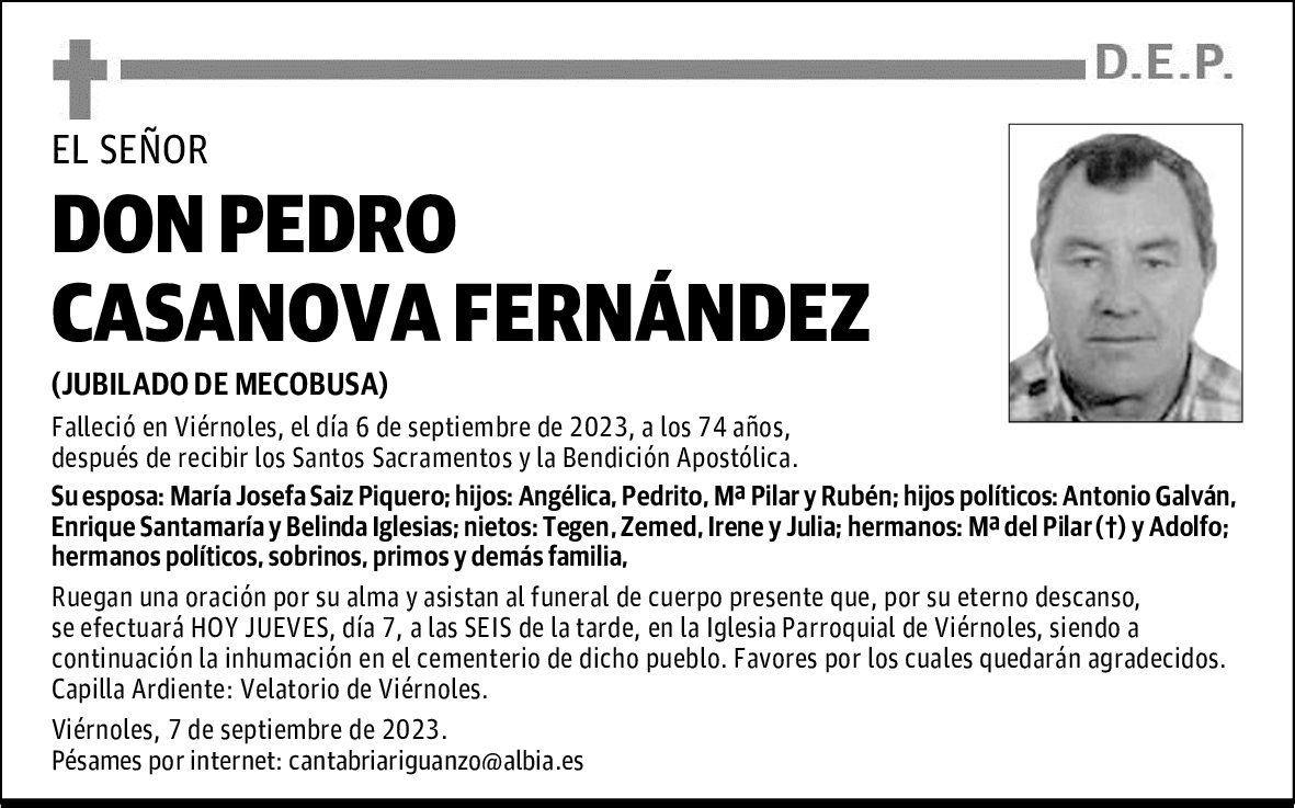 DON PEDRO CASANOVA FERNÁNDEZ