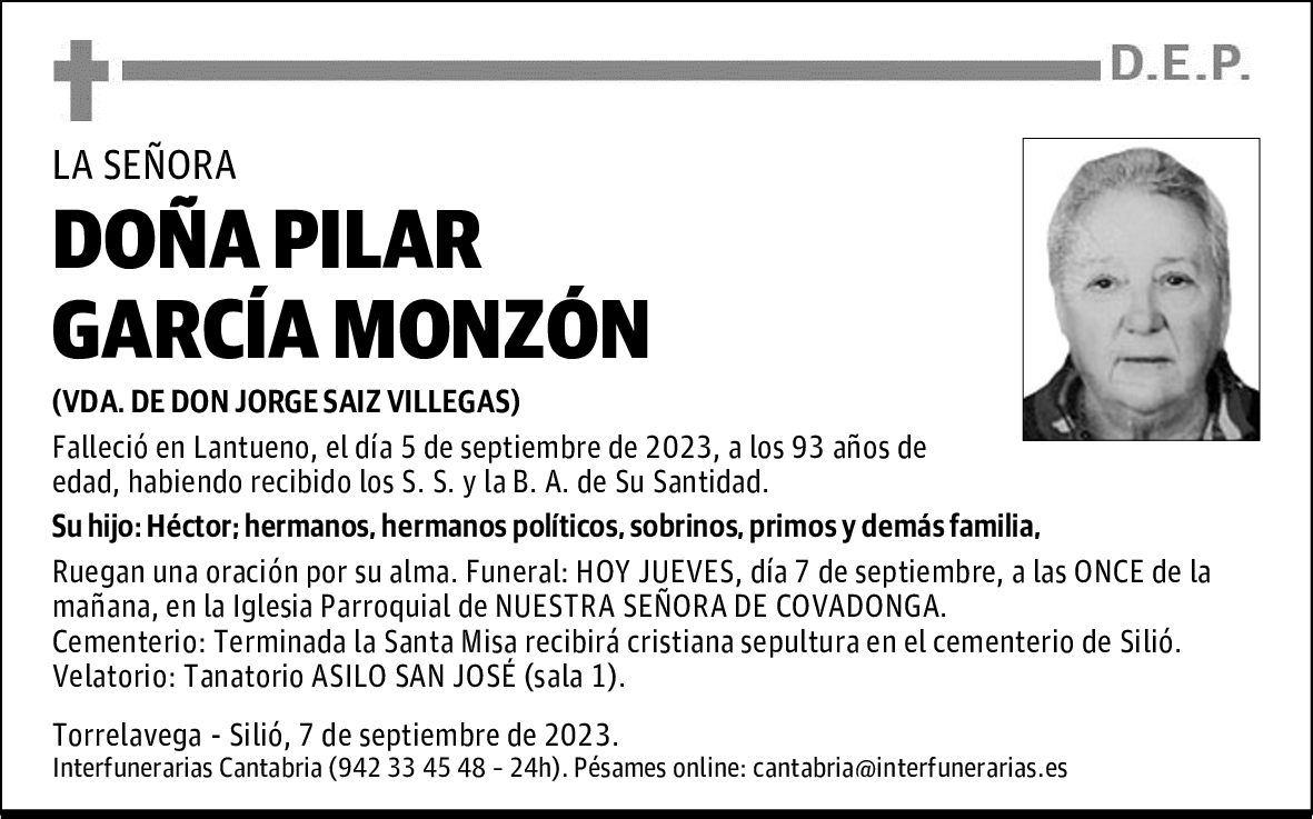 DOÑA PILAR GARCÍA MONZÓN