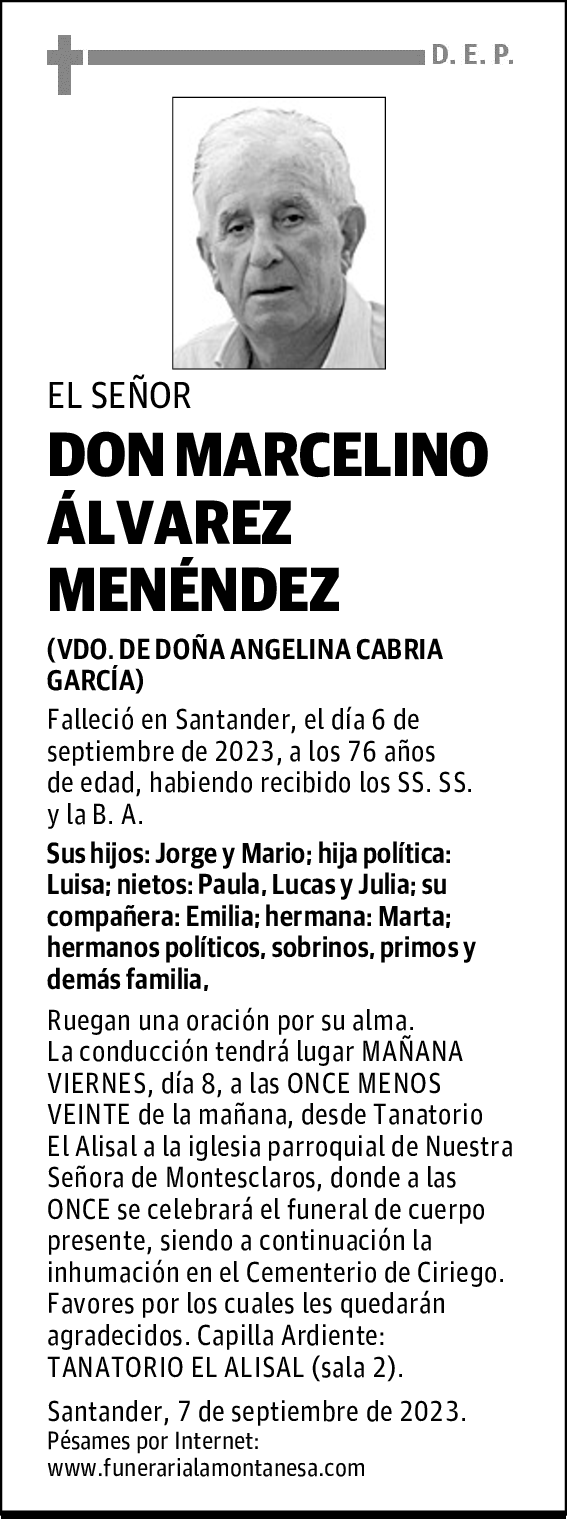 DON MARCELINO ÁLVAREZ MENÉNDEZ