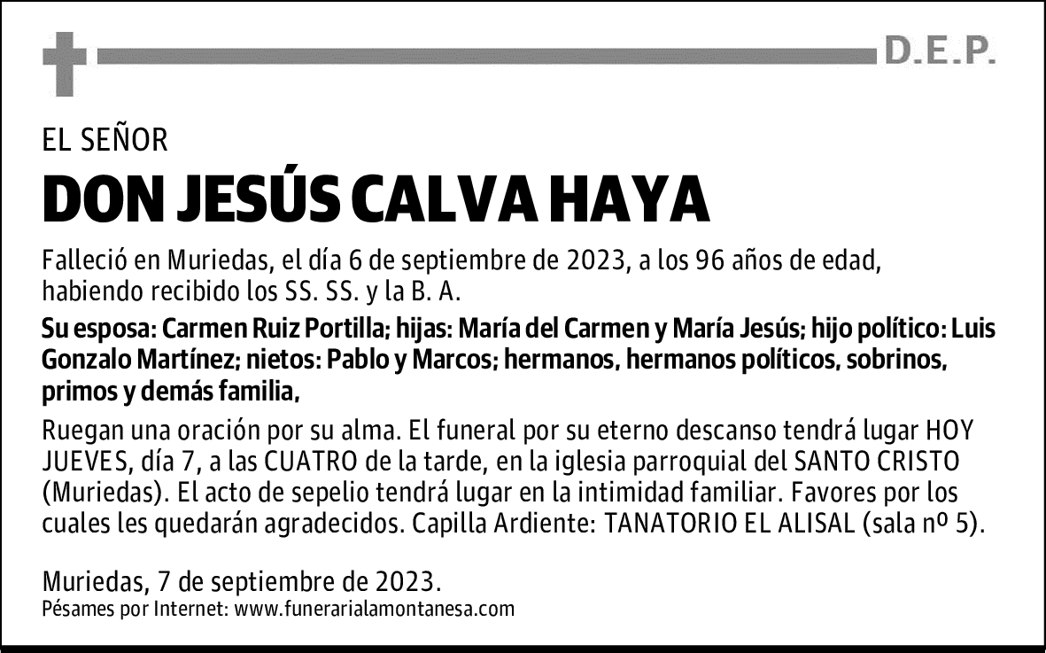 DON JESÚS CALVA HAYA