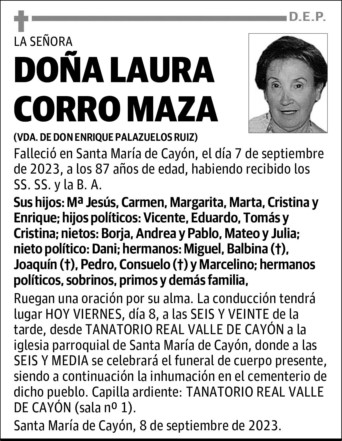 DOÑA LAURA CORRO MAZA