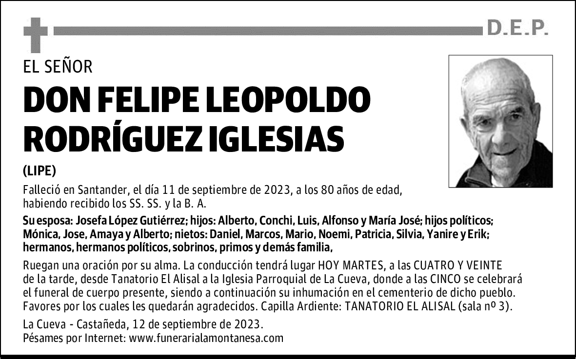DON FELIPE LEOPOLDO RODRÍGUEZ IGLESIAS