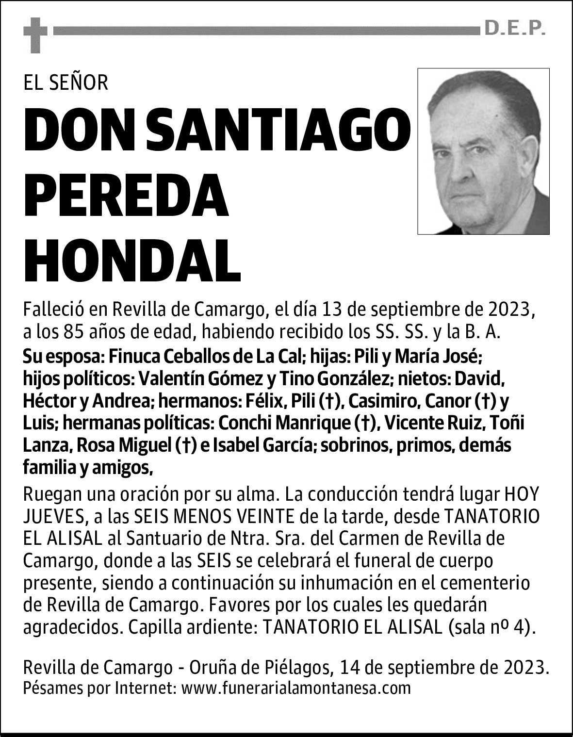 DON SANTIAGO PEREDA HONDAL