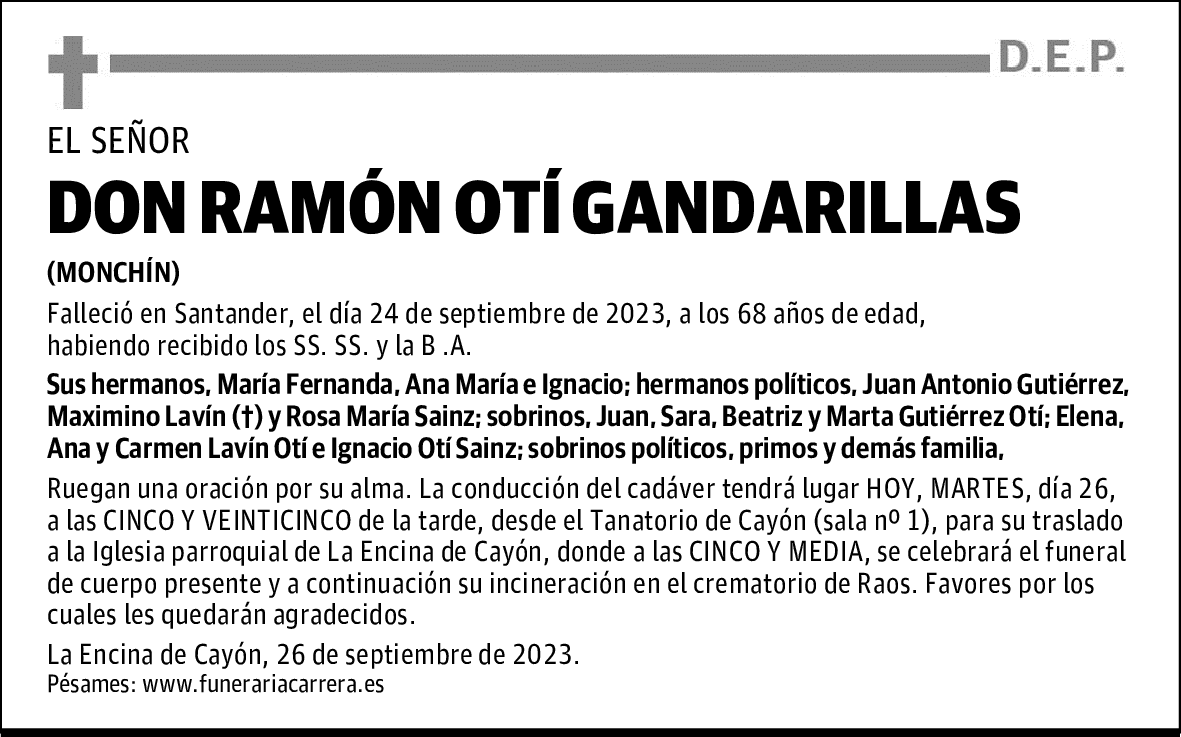 DON RAMÓN OTÍ GANDARILLAS