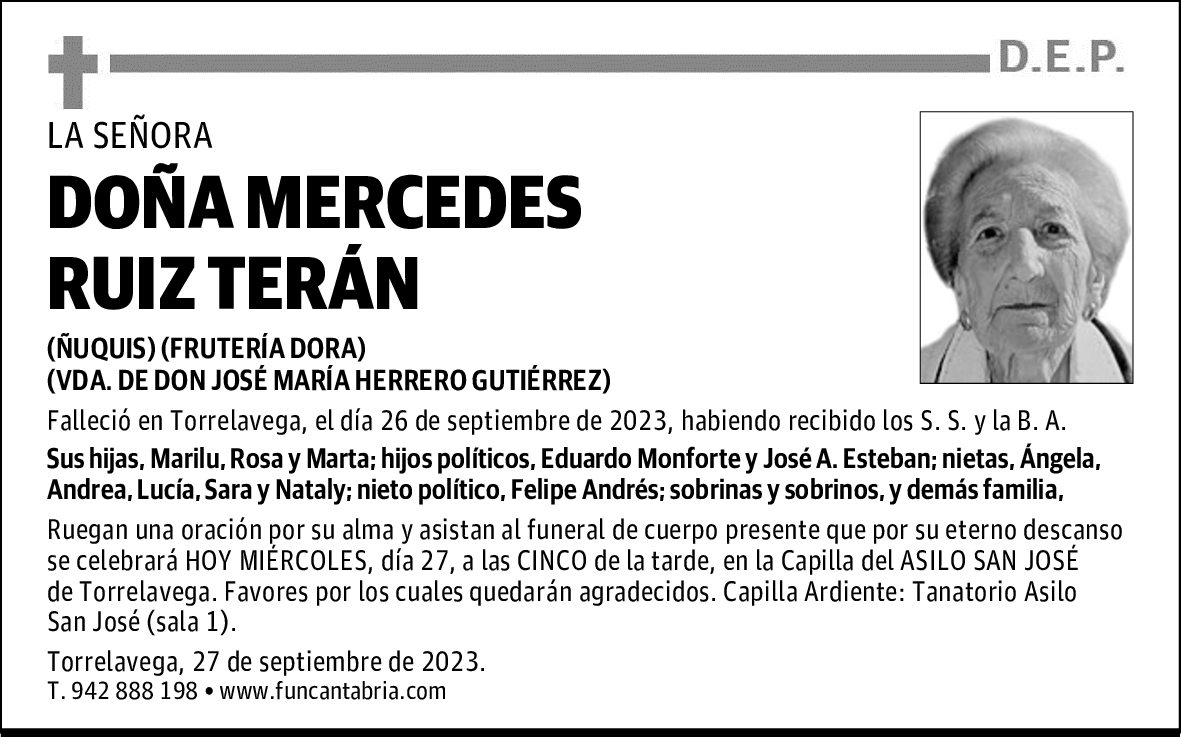 DOÑA MERCEDES RUIZ TERÁN
