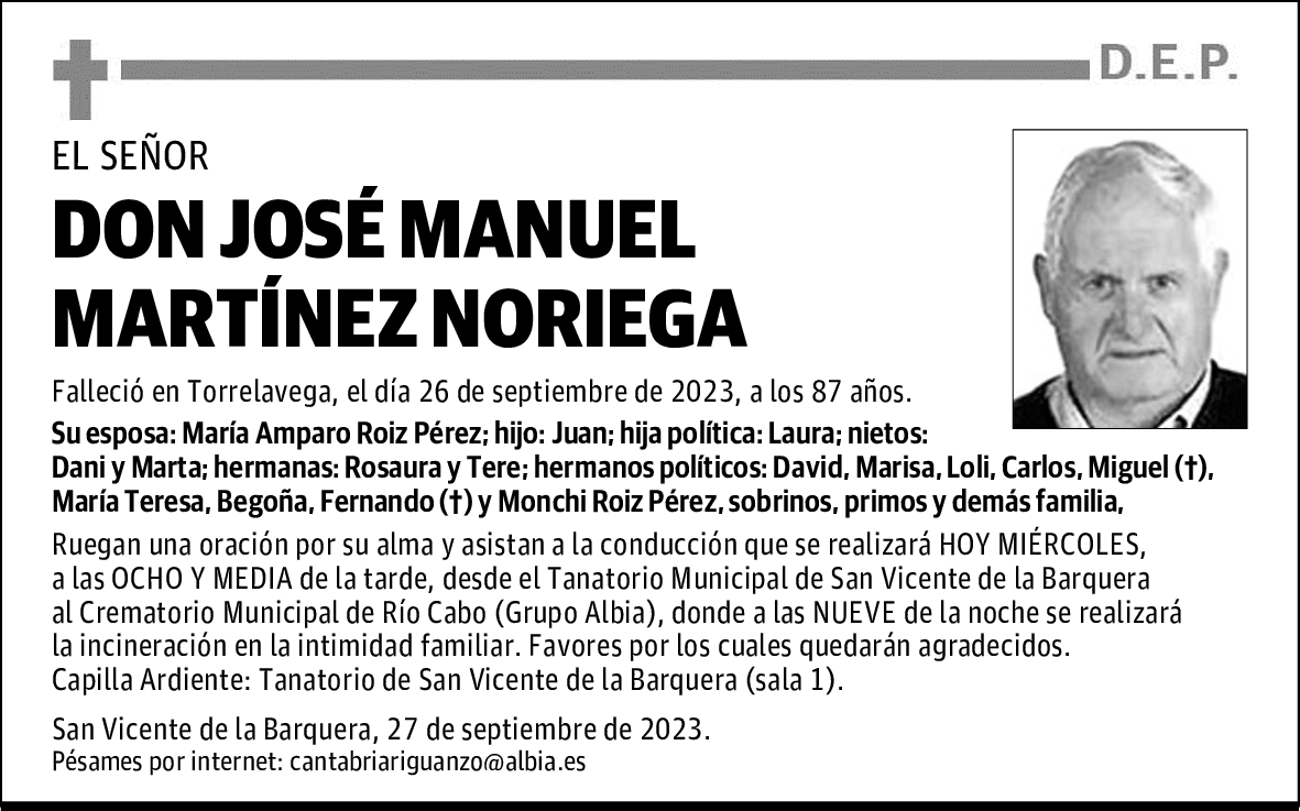 DON JOSÉ MANUEL MARTÍNEZ NORIEGA